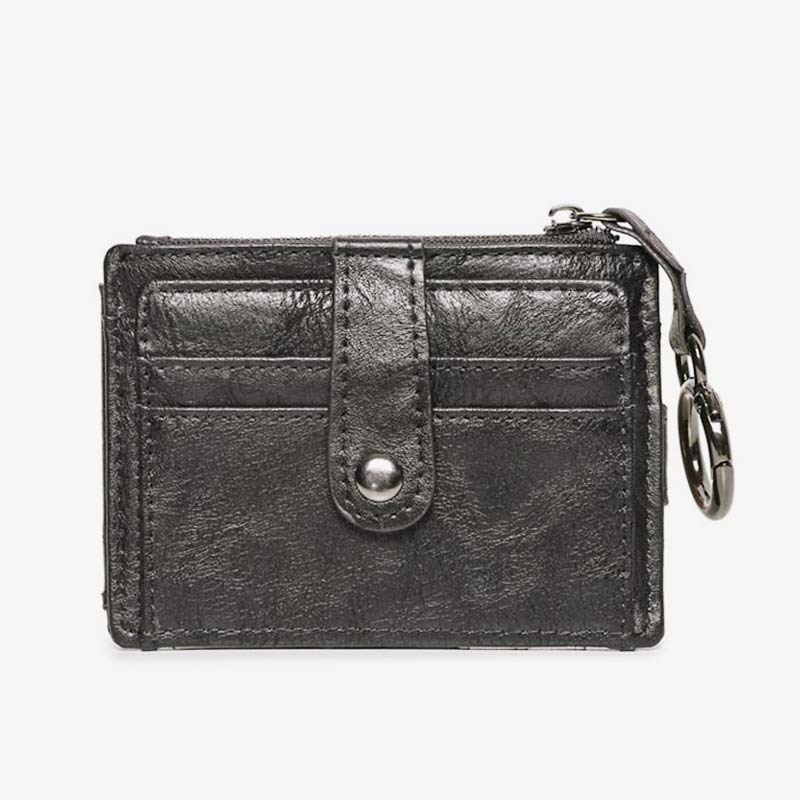 Slim Card Case Front Pocket Wallet Women Credit Card Holder with Keychain