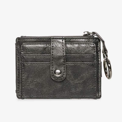Slim Card Case Front Pocket Wallet Women Credit Card Holder with Keychain
