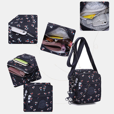 Lightweight Waterproof Small 3 Zip Crossbody Shoulder Bag