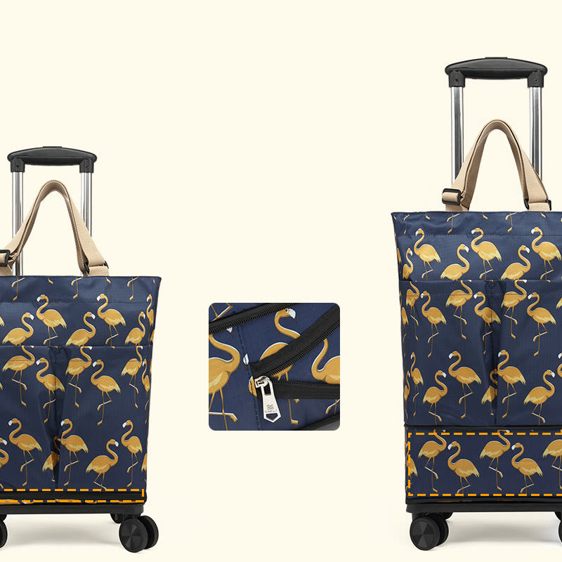 Tote Bag For Women Shopping Folding Removable Wheel Cart
