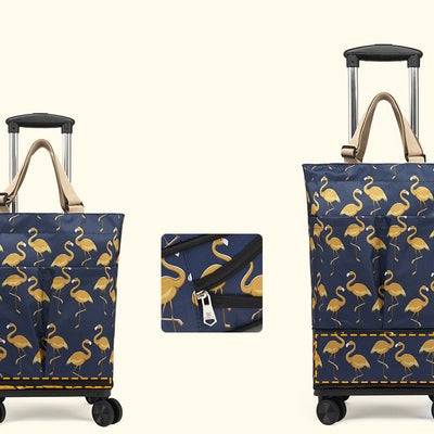 Tote Bag For Women Shopping Folding Removable Wheel Cart