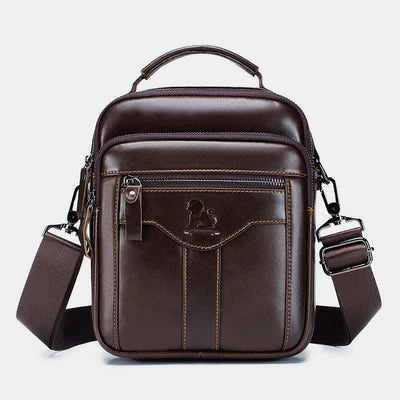 Multi-pocket Real Leather Small Messenger Bag Shoulder Purse Travel Carry Bag
