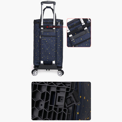 Collapsible Shopping Cart For Women Portable Tinfoil Preservation Rollig Tote