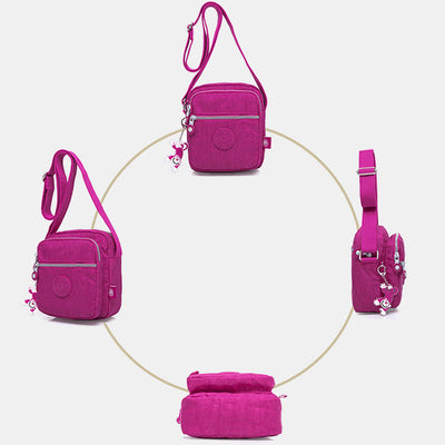 Lightweight Waterproof Small 3 Zip Crossbody Shoulder Bag