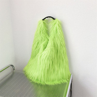 Large Shoulder Bag For Women Party Faux Fur Plush Tote