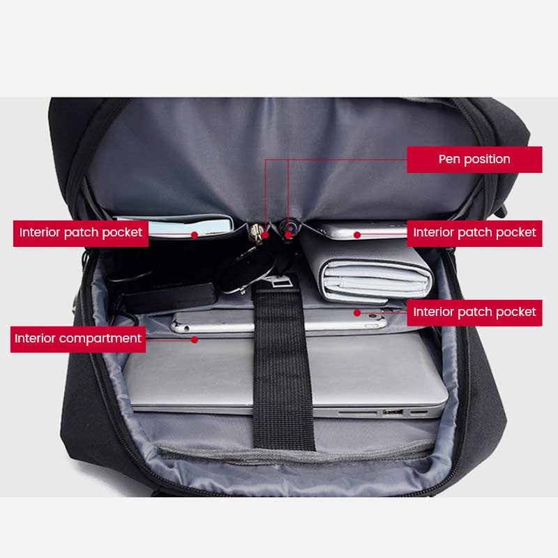 Multifunctional Large Capacity Durable Breathable Travel Laptop Backpack With USB Charging Port