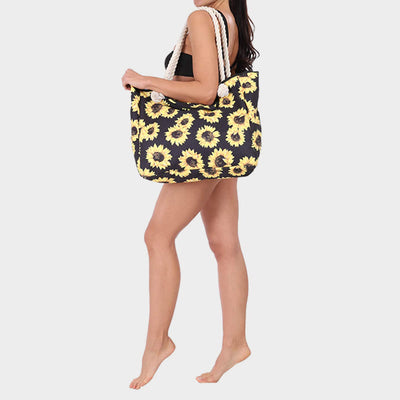 Summer Beach Bag For Women Printing Canvas Large Capacity Handbag