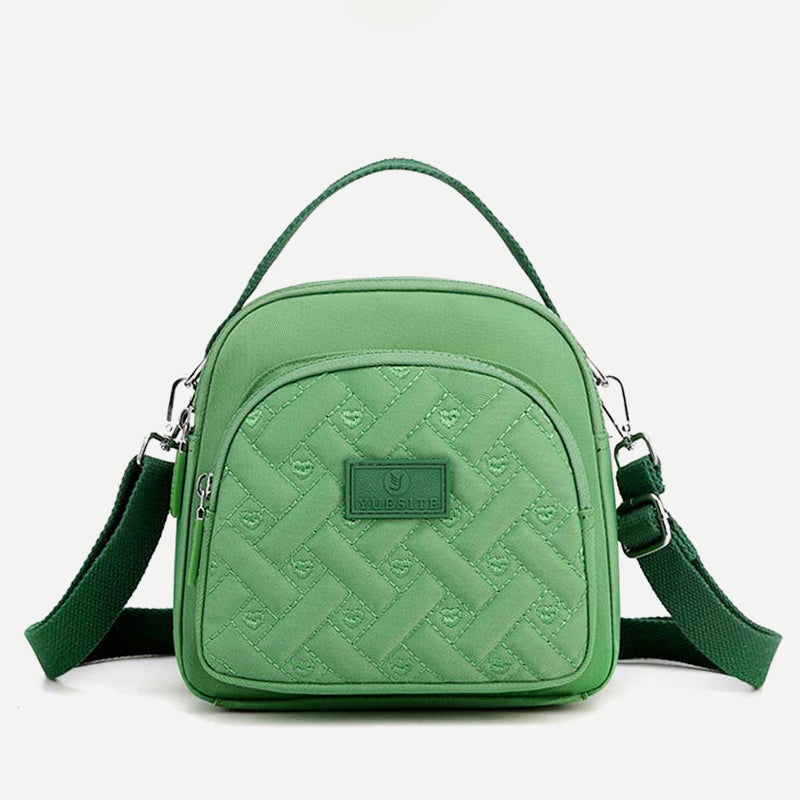 Functional Women Purse Lightweight Nylon Roomy Crossbody Shoulder Bag Mini Backpack