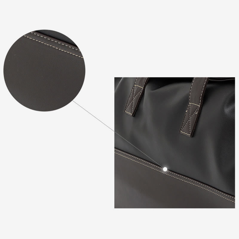 Women Men Portable Travel Bag Large Leather Duffle Bag