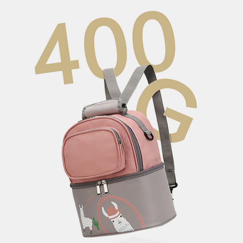 Mommy Bag For Women Cartoon Multifunctional Two-Layer Design Outdoor Backpack