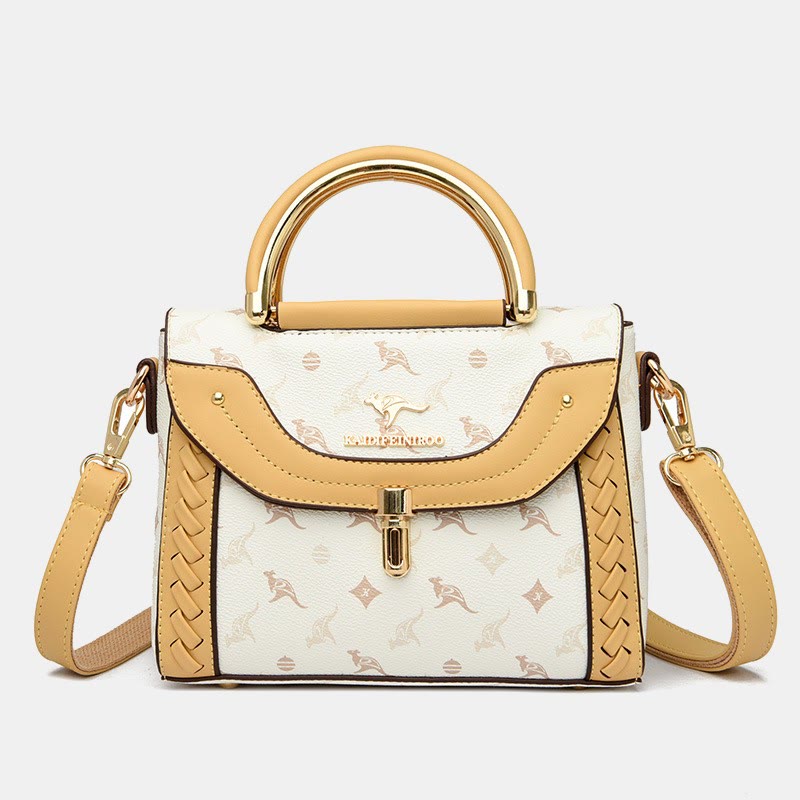Elegant Dating Handbag For Women Buckle Leather Square Crossbody Bag