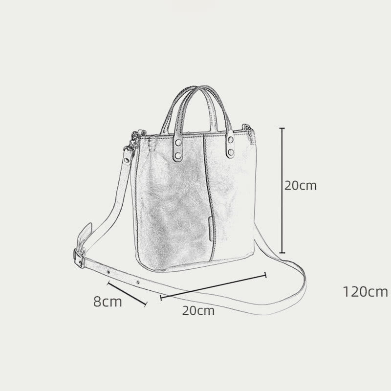 Handmade Tote Bag For Women Elegant Retro Soft Leather Bag