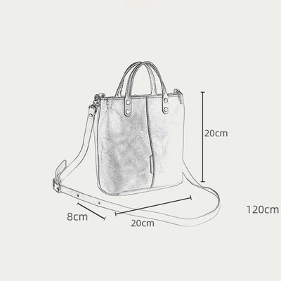 Handmade Tote Bag For Women Elegant Retro Soft Leather Bag