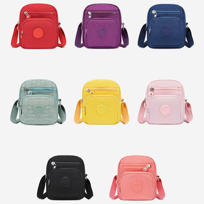 Lightweight Small Solid Color Crossbody Bag Multi-Pocket Cell Phone Purse