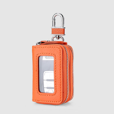 Storage Bag For Men Vintage Cowhide Leather Car Key Bag