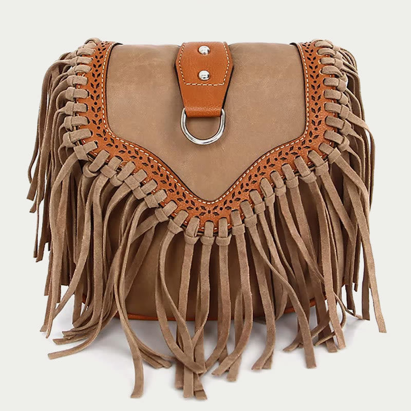 Bohemia Crossbody Bag For Women Vintage Tassel Shoulder Bag