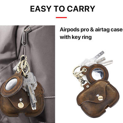 Airpods Pro Leather Case with Airtag Holder
