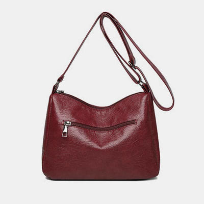 Crossbody Bag for Women Multi-Pocket Soft Leather Zipper Pocket Shoulder Purse