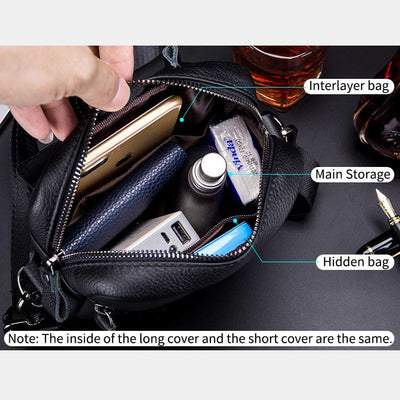 Genuine Leather Crossbody Bag for Men Messenger Bag Shoulder Bag