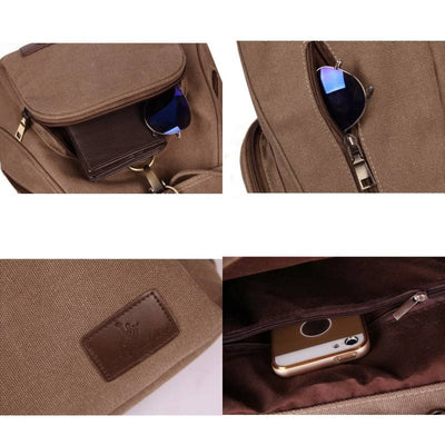 Canvas Backpack for Women Girls Vintage Drawstring Backpack School Travel Rucksack