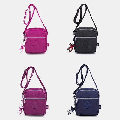 Lightweight Waterproof Small 3 Zip Crossbody Shoulder Bag