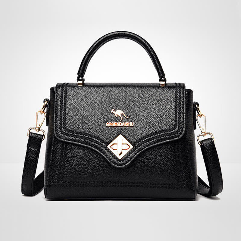 Classic Tote For Commuting Outing Minimalist Small Leather Handbag