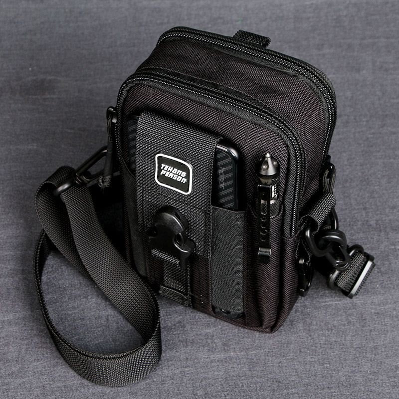Tactical Waist Bag Belt Loop Phone Bag Pouch Fit 7.5" Cellphone with Crossbody Strap