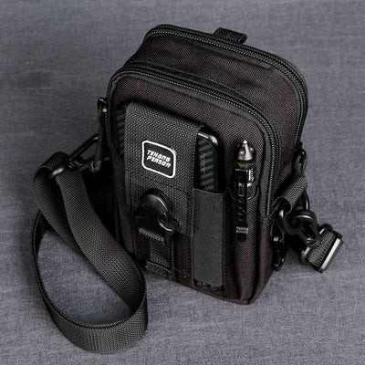 Tactical Waist Bag Belt Loop Phone Bag Pouch Fit 7.5" Cellphone with Crossbody Strap