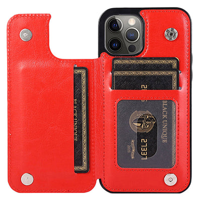 Compatible with iPhone 13 Pro Max Wallet Case Double Magnetic Clasp with Card Holder