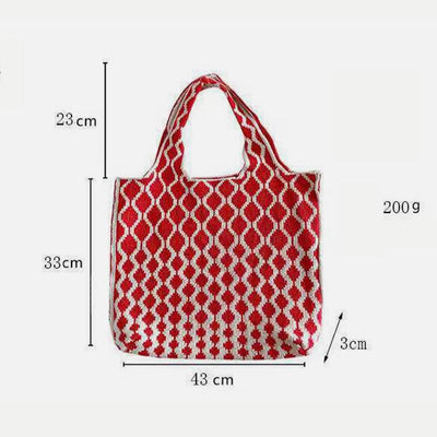 Women Knitted Handbag Women Large Capacity Simple Shoulder Bag