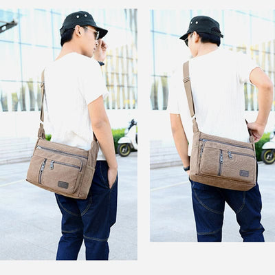 Crossbody Bag For Men Vintage Outdoor Canvas Business Shoulder Bag