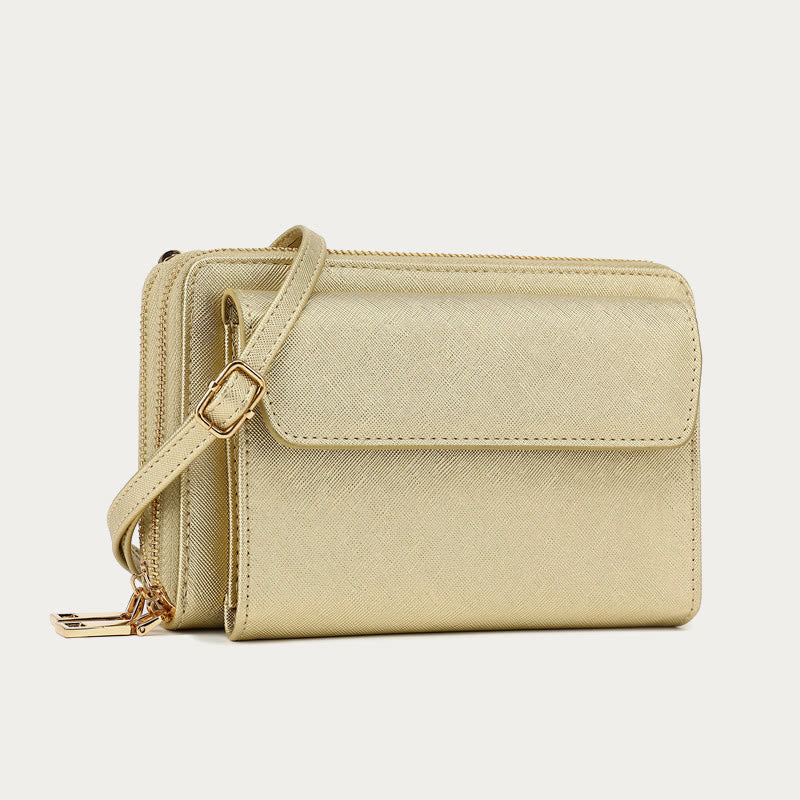 Vegan Leather RFID Blocking Phone Purse for Women Multi-Slot Crossbody Bag