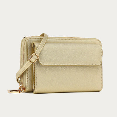 Vegan Leather RFID Blocking Phone Purse for Women Multi-Slot Crossbody Bag