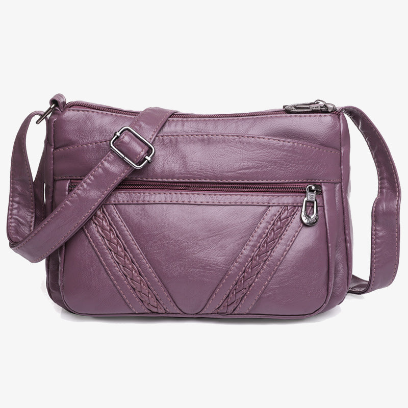 Multi-Compartment Crossbody Bag For Women Faux Leather Soft Purse