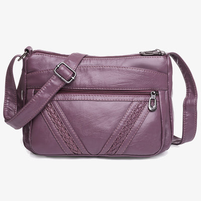 Multi-Compartment Crossbody Bag For Women Faux Leather Soft Purse
