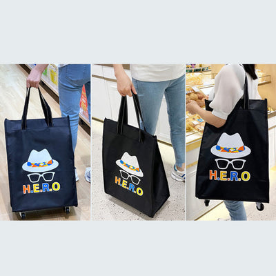 Rolling Handbag Women's Supermarket Shopping Portable Travel Tote With Wheels