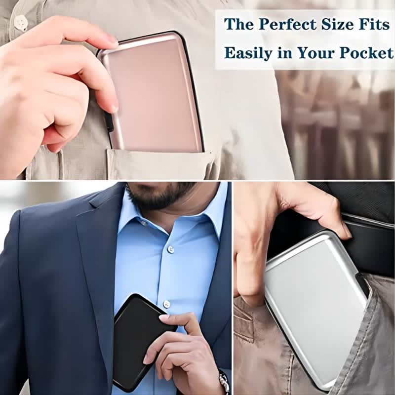 RFID Blocking Aluminum Alloy Wallet Case Card Holder Money Organizer