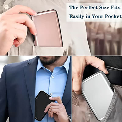 RFID Blocking Aluminum Alloy Wallet Case Card Holder Money Organizer