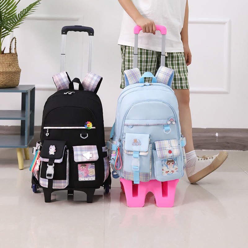 School Backpack For Kids Cute Pattern Rolling School Bag