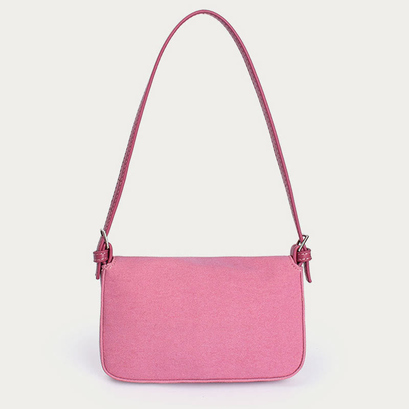Shoulder Bag For Women Vintage Matte Pink Elegant Handbag