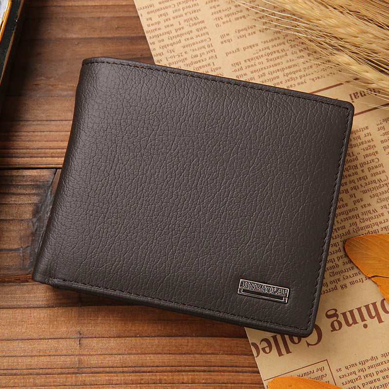 Genuine Leather Large Capacity Vintage Trifold Wallet