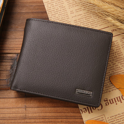 Genuine Leather Large Capacity Vintage Trifold Wallet