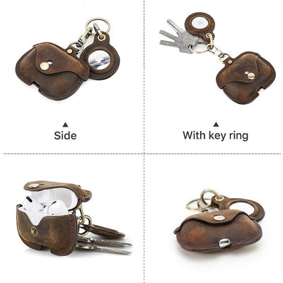 Airpods Pro Leather Case with Airtag Holder