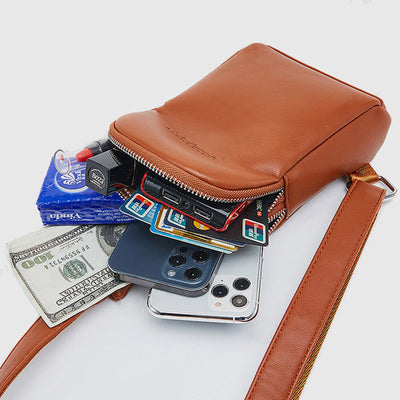 Lightweight Casual Sling Bag for Women PU Leather Small Crossbody Backpack