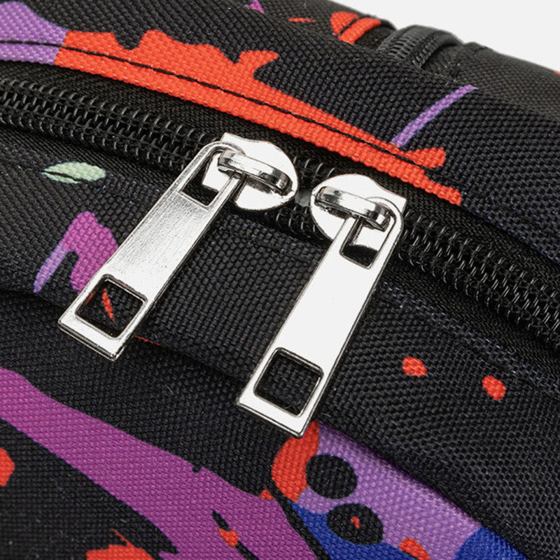 Racket Bag For Teenager Colorful Printing Waterproof Oxford Sports Bag