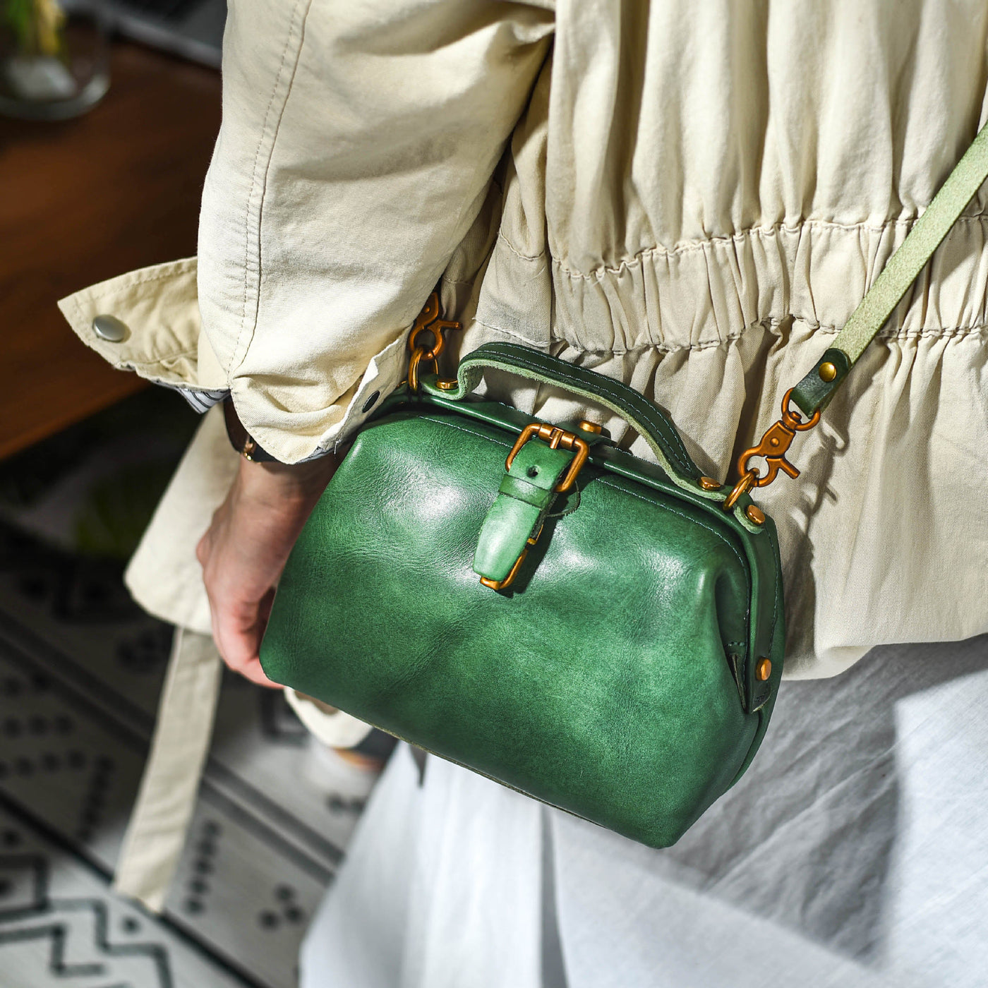 Handmade Crossbody Bag For Women Horizontal Retro Soft Shopping Bag
