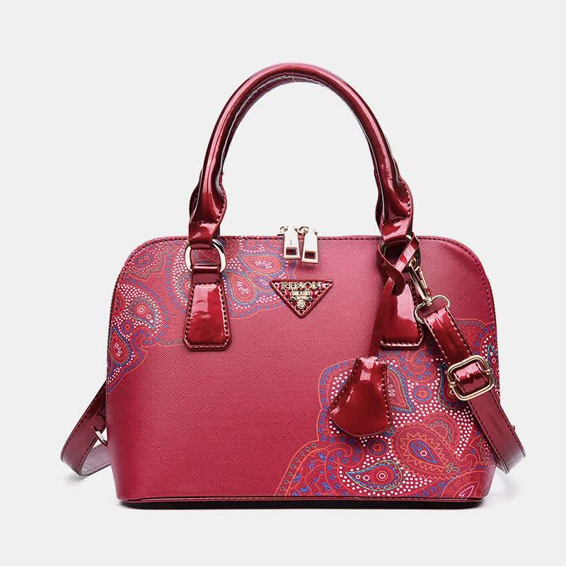 Women Floral Print Demo Satchel Handbag Crossbody Bag Shoulder Purse