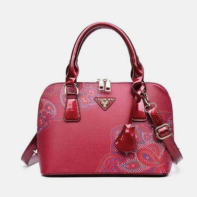 Women Floral Print Demo Satchel Handbag Crossbody Bag Shoulder Purse