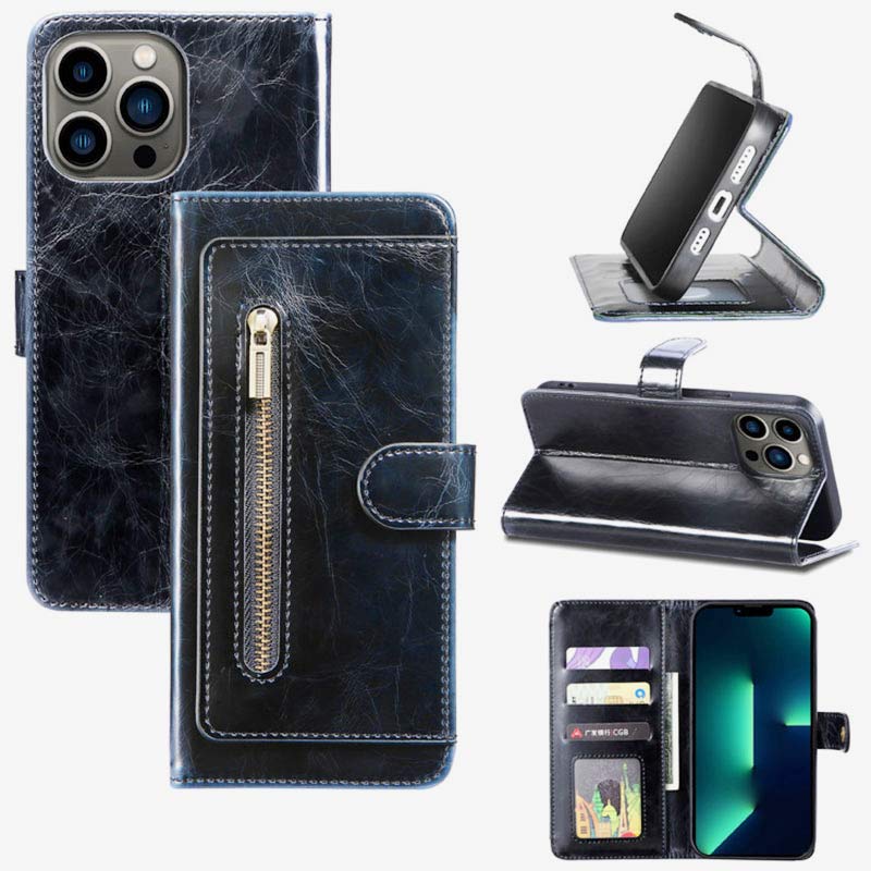 Wallet Case for iPhone PU Leather Durable Phone Case with Card Slot