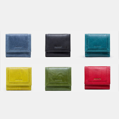Multifunctional Genuine Leather Short Wallet